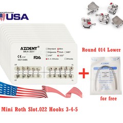Dental Orthodontic Brackets Braces Metal +Arch Wire Super Elastic Niti 014Lower