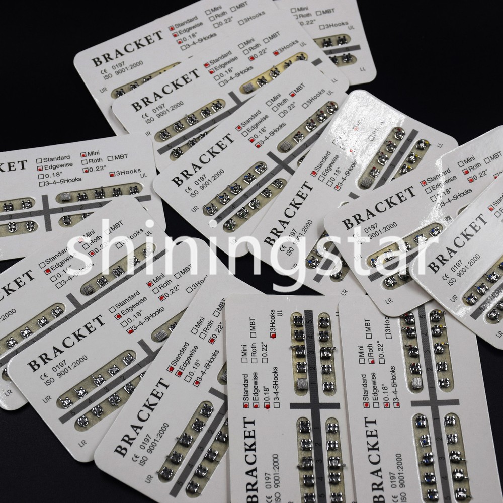 10Bag Dental Ortho Brackets Brace Mini/Standard Roth/MBT/Edgewise 3/345/No Hooks