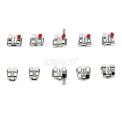 10 Packs AZDENT Dental Orthodontic Brackets Braces Metal Mini Roth.018 Hooks 345