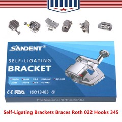 SANDENT Dental Orthodontic Self-Ligating Brackets Roth 0.022 With Buccal Tube
