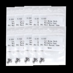 80PCS Dental Orthodontic Double Bonding Buccal Tube Roth 0.022 Rect Conv Tubes