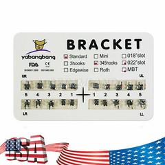 Dental Metal Brackets braces bracket Orthodontic MBT/Roth 022/018 Hook 3/345 USA