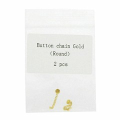 Dental Ortho Traction Chain Buttons with Chain Gold Plated Round/Rectangular 2pc