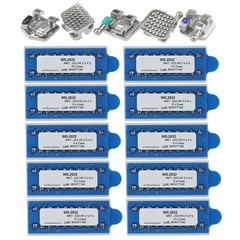 10 Sets Dental Brackets Orthodontic Braces Metal Mini MBT 022 345 Hooks MIM Twin