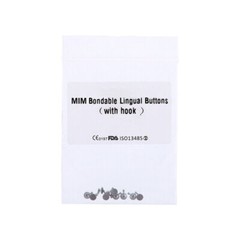 10 Pcs/Pack Dental Orthodontic Bondable Lingual Buttons MIM w/ Hook Round Base