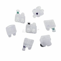 AZDENT Dental Orthodontic Ceramic Bracket Roth/MBT.022/018 Hook 345 Mesh Base