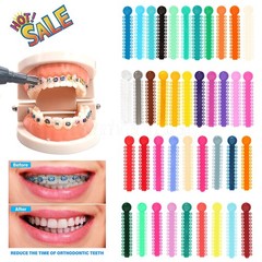 Dental Orthodontic Elastic Ligature Ties Rubber Bands Bracket Brace 47 Color
