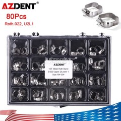 80 Pcs AZDENT Dental Orthodontic 1st Molar Bands Buccal Tubes Roth 022″ 16#-35#