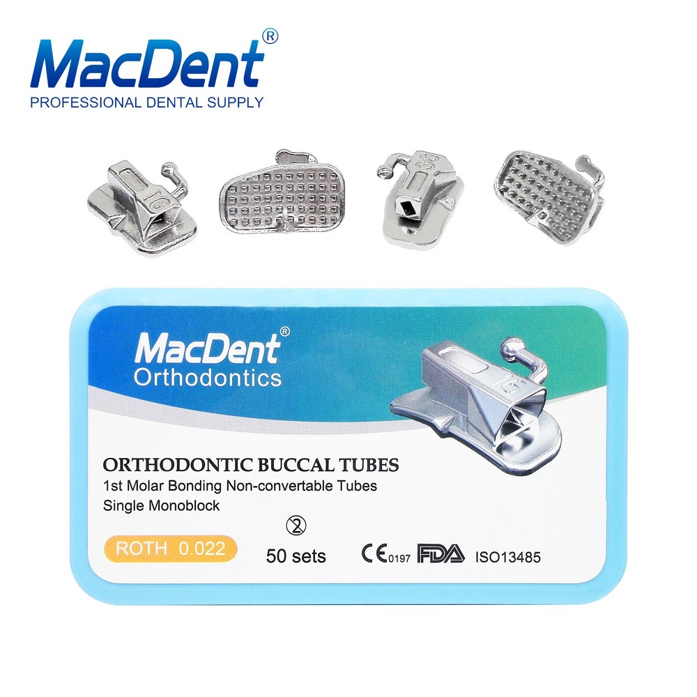 50Sets/pack Dental Orthodontic Buccal Tube 1st 2nd Molar Tube Roth MBT 022/018
