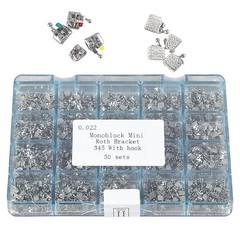 50 Sets Dental Orthodontics Monoblock Brackets Metal MINI Roth.022 345 Hooks
