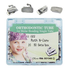 50 Sets tubos de ortodoncia Orthodontic Buccal Tubes 1st 2nd Molar 022 MBT Roth