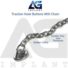 Traction Hook Eyelet Button With Chain Round Base Brackets Orthodontic Dental