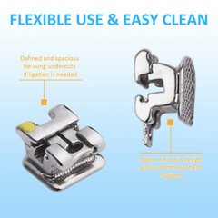 Orthodontic Self-Ligating Metal Bracket 0.022 MBT 345 with Hooks(20 Brackets)