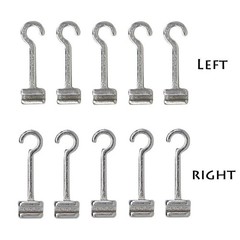 10 Pcs Long Orthodontic Crimpable Hook Split Curved Hooks Left Right Dental