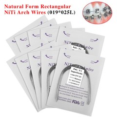 100pc Dental Ortho Niti Natural Form Super Elastic Rectangular Arch Wires 19x25L