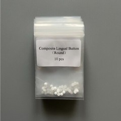 30Pcs Dental Orthodontic Bondable Lingual Buttons Ceramic Round Base Mesh Base