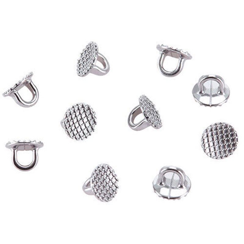 10 Pcs Orthodontic Lingual Button Round/Rectanglar Direct Bond Eyelets Mesh Base