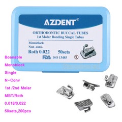 Dental Buccal Tube 1st /2nd Molar MBT/Roth.018/.022 Bondable Monoblock Non-Conv