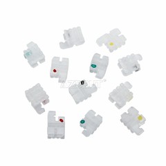 Dental Ortho Ceramic Brackets Braces 5*5 MBT/ROTH 022″ Hooks 3 4 5 Mesh Base