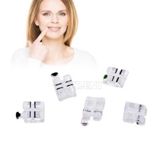 Dental Orthodontic Sapphire Clear Ceramic Braces Brackets MBT.022 Hooks 3 4 5