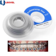 2 Rolls Dental Ortho Elastic Archwire Sleeve Tubing Plastic Tissue Guard