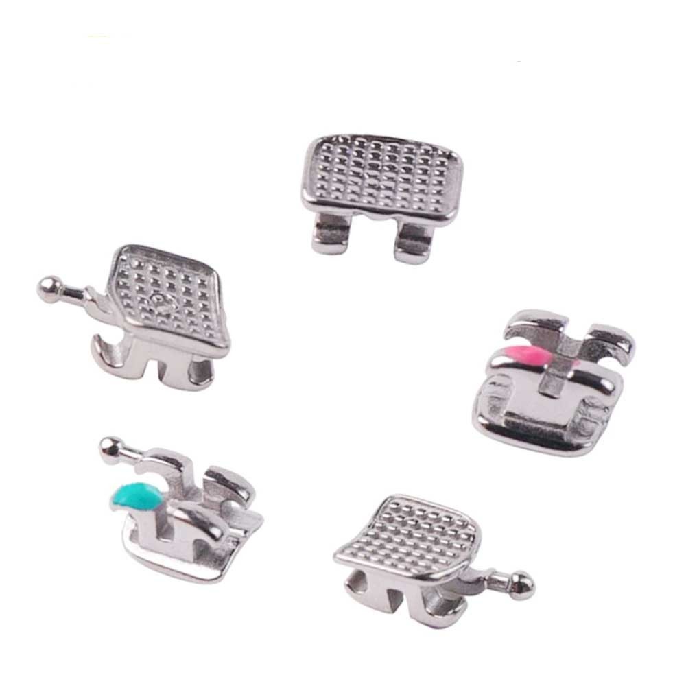 Dental Orthodontic Brackets Mini Metal Braces Roth 022″ Slot 3 4 5Hooks New