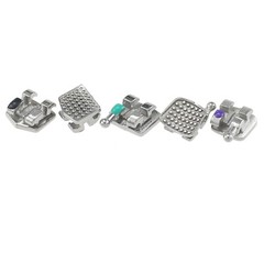 10 Sets Dental Brackets Orthodontic Braces Metal Mini MBT 022 345 Hooks MIM Twin
