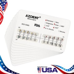 FDA AZDENT Dental Orthodontic Metal Brackets Braces Standard Roth.022 Hooks 345