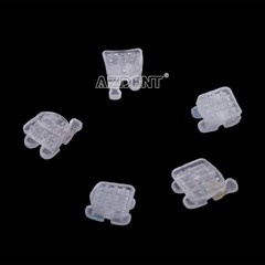 AZDENT Dental Orthodontic Clear Ceramic Brackets Braces 5*5 Roth 022 Hooks 345