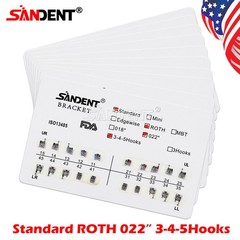 10 Packs Dental Orthodontics Brackets Braces Standard Roth 022″Slot 3 4 5 Hooks