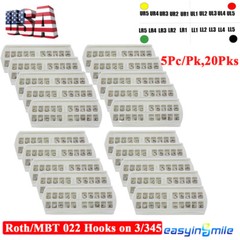 20packs Dental metal Brackets MBT/Roth .022 3/345Hooks Orthodontic metal braces