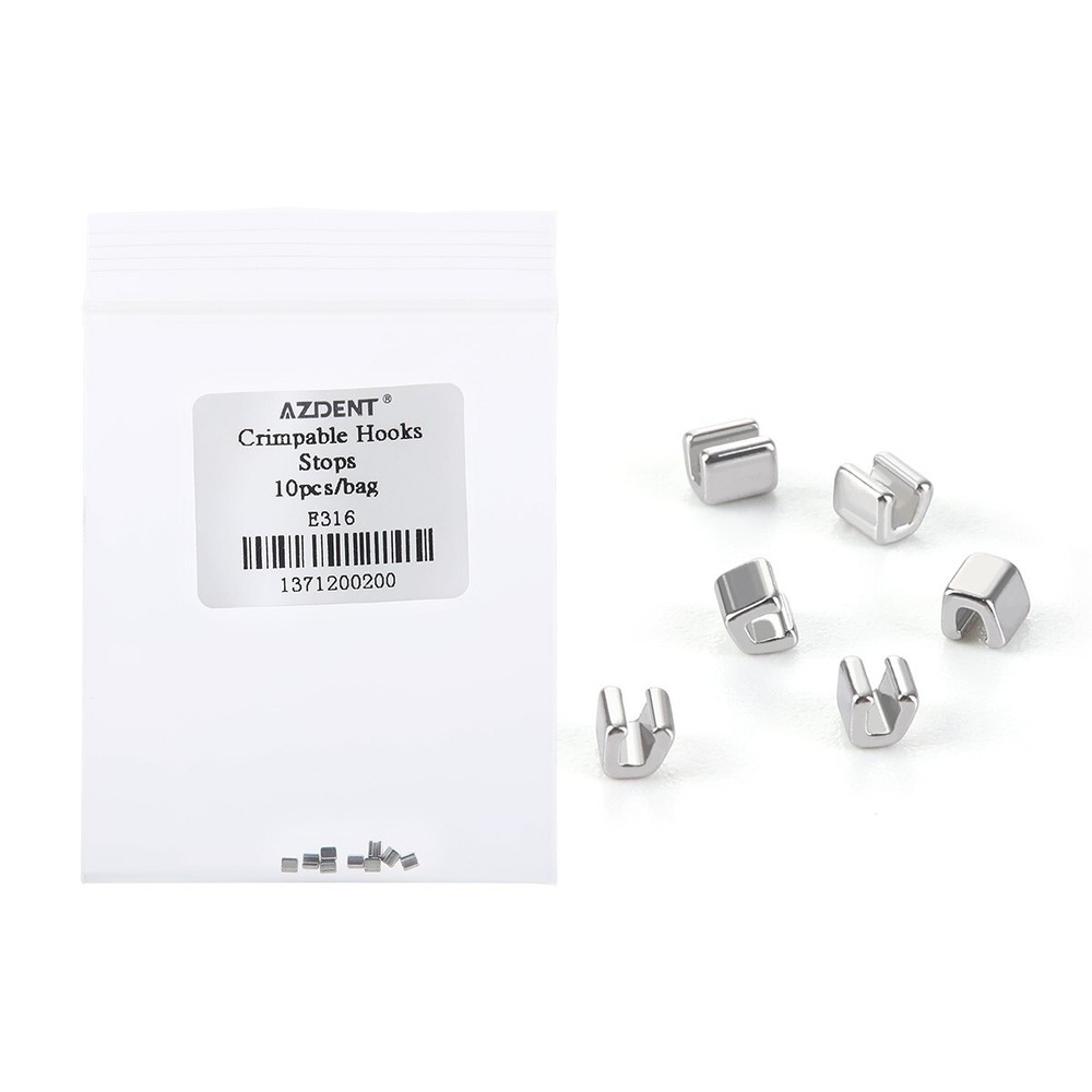 AZDENT Dental Orthodontic Stainless Steel Crimpable Hook Stops Size