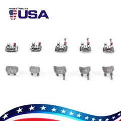 10XAZDENT Dental Orthodontic Brackets Braces Mini/Standard Roth/MBT.022 Hook 345