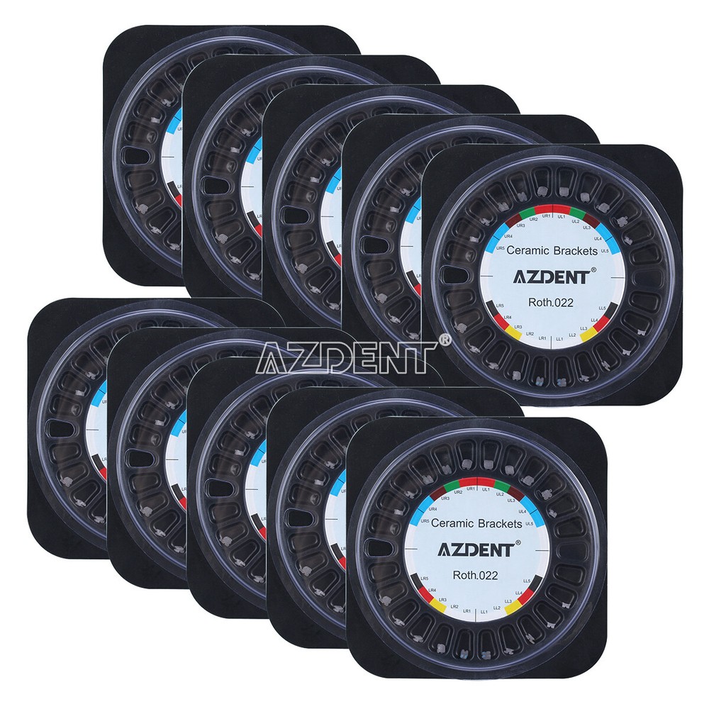 AZDENT Dental Orthodontic Ceramic Brackets Braces Roth/MBT 022 018 3-4-5 Hooks