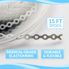 Black Closed Dental Orthodontic Power Chain – 15 ft Elastic Ligature for Braces