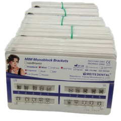 Dental Orthodontics MIM Monoblock Brackets Mini Edgewise 022 345hooks Mesh Base