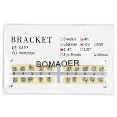 5 Packs Dental Orthodontic Metal Bracket Brace Mini Roth 018 3 Hook 20PCS/Pack