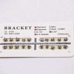 Dental Ortho Brackets Braces Metal 0.22” Slot Standar Edgewise No/ 3 /345 Hooks