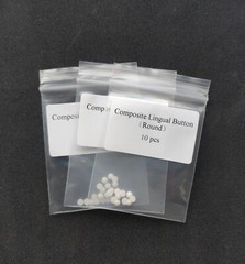 2 Bags Dental Orthodontic Ceramic Lingual Buttons Bondable Round Mesh Base