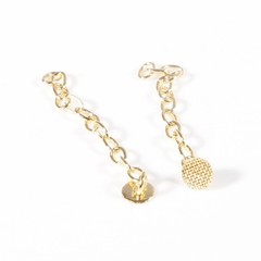 Dental Orthodontic Traction Chain Golden Gold Round Mesh Base Lingual Buttons