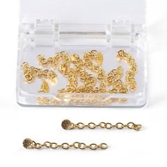 10pcs AZDENT Dental Orthodontic Lingual Button Chain Gold Bondable