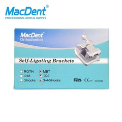 MacDent Dental Ortho Monoblock Bracket Self Ligating Roth/MBT 345H & Buccal Tube