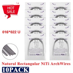 100pc Dental Ortho Niti Natural Form Super Elastic Rectangular Arch Wires 16x22U