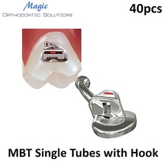 40X Dental Magic Orthodontic Mini Buccal Tube Single Non-convertional with Hook