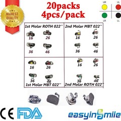 80Pc Dental Orthodontic Buccal Molar Tubes Brackets Bondable Non-Covertible Tube