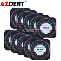 AZDENT Dental Orthodontic Ceramic Brackets Braces Roth.022 Hooks 3 4 5 Mesh Base