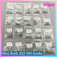 50 Dental Orthodontic Bracket Metal Braces Mini Roth 022 Slot Hooks 345 In Bulk