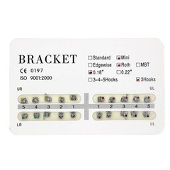 5 Packs Dental Orthodontic Metal Bracket Brace Mini Roth 018 3 Hook 20PCS/Pack