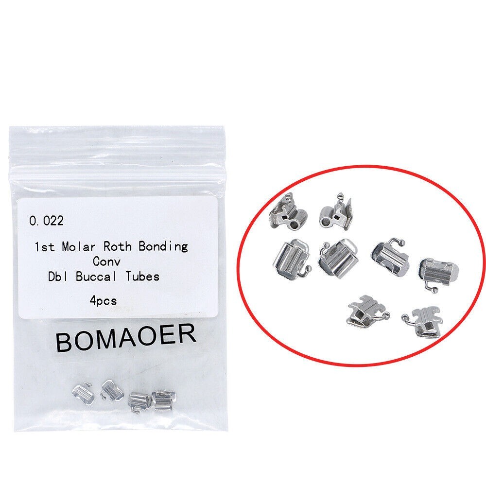 Dental Orthodontic Buccal Tube for 1st Molar Roth 0.022 Bonding 4pcs/pack