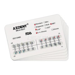 10 Packs AZ Dental Orthodontic Brackets Standard Braces MBT .018 Hooks 3-4-5